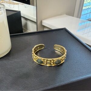 Gold and Green Gemstone Bracelet